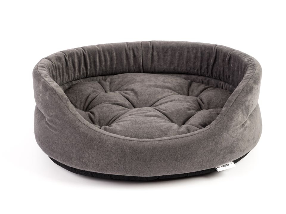 INTERZOO Pelech pre psy s vankúšom oválny 66x55x17 cm šedý