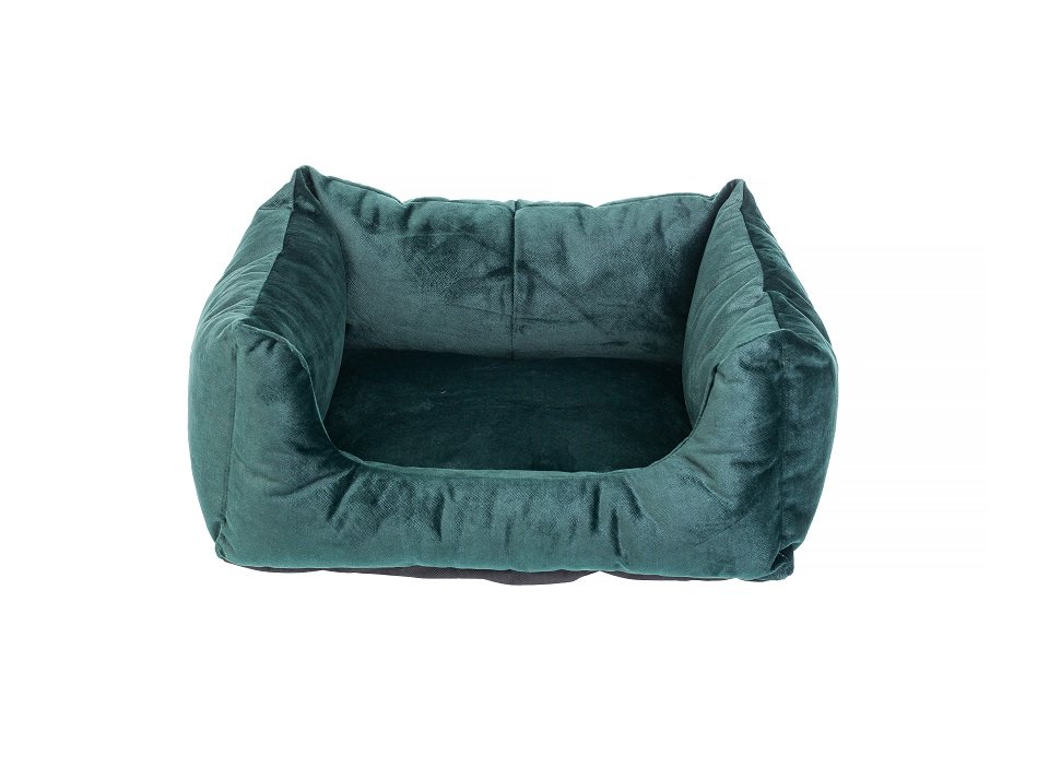 FERA Glamour obdĺžnikový zelený rozkladací pelech M 55x65x25 cm