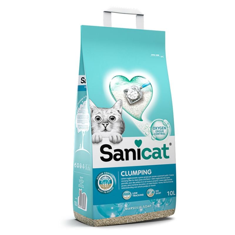 SANICAT Clumping 16 l  bentonitové stelivo s Marseille mydlovou arómou