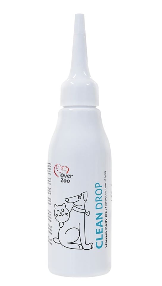 OVER ZOO Clean Drop tekutina na odstránenie škvŕn slz pre psov a mačky 60 ml