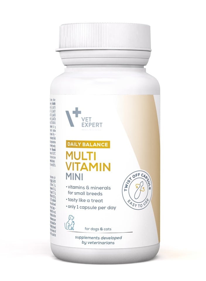 VET EXPERT Daily Balance Multivitamin Mini vitamíny a minerály pre malé psy a mačky 30 kapsúl