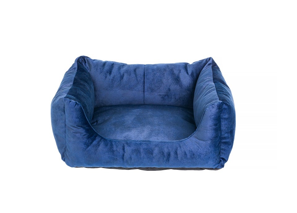 FERA Glamour obdĺžnikový modrý rozkladací pelech S 45x50x24 cm