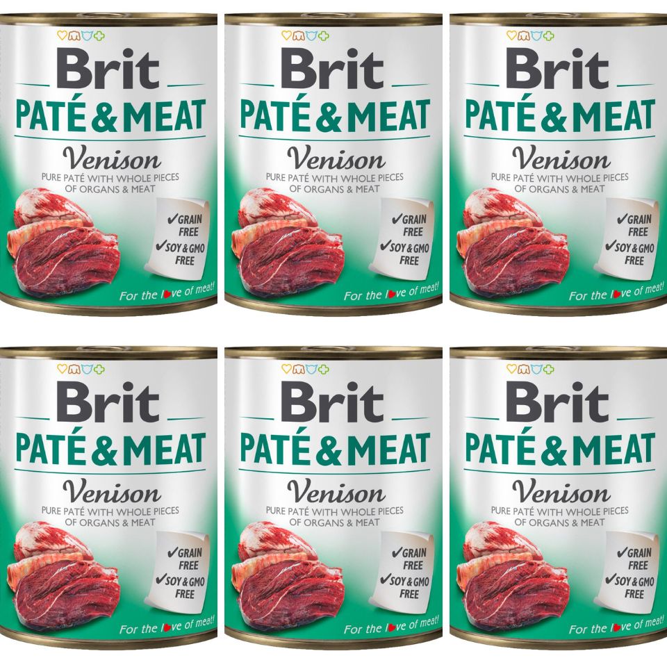 BRIT Pate&amp;Meat venison 6x800 g paštéta so zverinou
