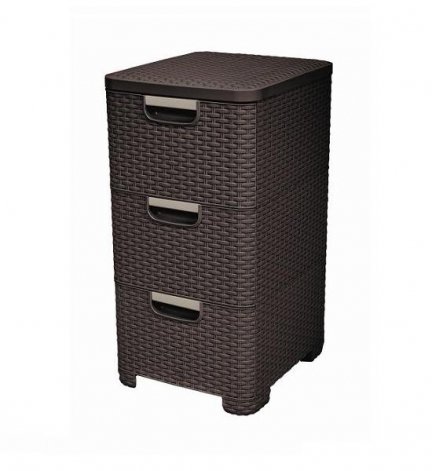 CURVER Zásuvka 3x 14l RATTAN Style - hnedá