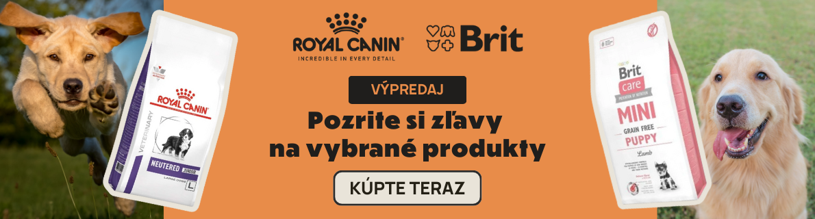 Akcia na krmivo BRIT a ROYAL CANIN so zľavou