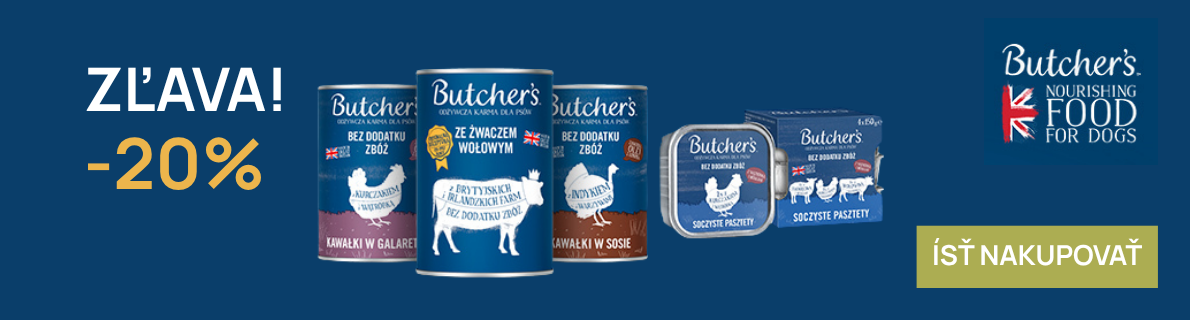 Akcia BUTCHER'S -20 % zľava na vybrané mokré krmivo pre psov