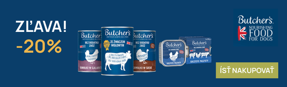 Akcia BUTCHER'S -20 % zľava na vybrané mokré krmivo pre psov