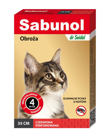 DR SEIDEL Sabunol obojok proti blchám pre psov 35 cm červený