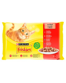 FRISKIES Mulipack mix mäsa -  Krmivo pre mačky v omáčke 4x85g