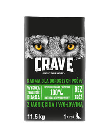CRAVE bezzrnné granule s jahňacím a hovädzím mäsom 11,5 kg