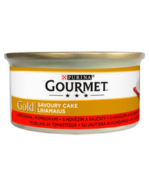 GOURMET Gold Savoury Cake Krmivo s hovädzím mäsom a paradajkami 85 g