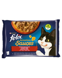 FELIX Sensations Krmivo pre mačky v omáčke 4x85g