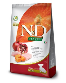 N&D Pumpkin Dog Puppy Mini Granule pre šťeňatá – kura, tekvica a granátové jablko 800 g