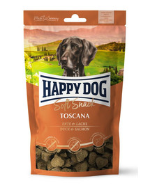 HAPPY DOG Soft Snack Toscana 100 g kačica a losos