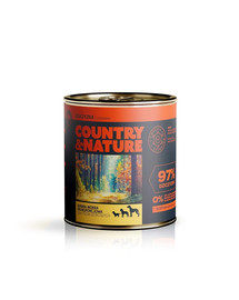 COUNTRY&NATURE Konzerva pre psov s divinou a  s brusnicami 850 g