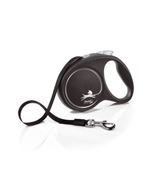 FLEXI Vodítko čierne Black Design L 5 m pásik