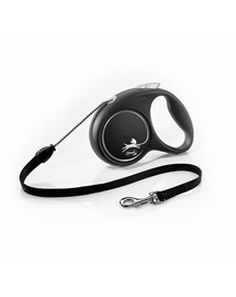 FLEXI Vodítko Black Design M lanko 5 m čierne