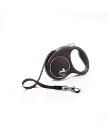 FLEXI Vodítko Black Design S pásik 5 m čierne