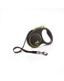 FLEXI Vodítko Black Design S pásik 5 m zelené