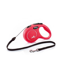 FLEXI Vodítko New Classic lanko 5 m červené do 12 kg