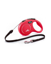 FLEXI Vodítko New Classic lanko 8 m. Červené. do 12 kg