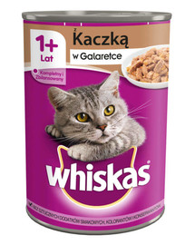 WHISKAS Adult konzerva 400g - krmivo pre dospelé mačky s kačicou v želé