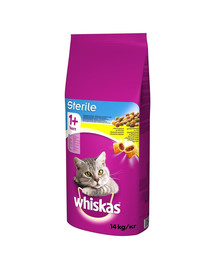 WHISKAS STERILE s kuracím mäsom 14kg