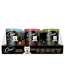CESAR Natural Goodness 12x400g konzerva s kuracím, hovädzím a jahňacím mäsom pre dospelé psy