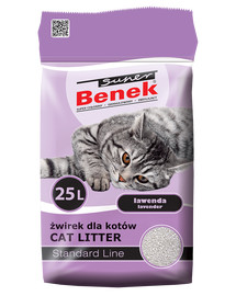 BENEK Super Standard Bentonitové stelivo pre mačky levanduľa 25l