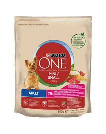 PURINA ONE Mini / Small Bogata hovädzie s ryžou 800 g