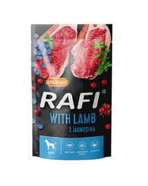 DOLINA NOTECI RAFI s jahňacím mäsom, čučoriedkami a brusnicami pre psov 500 g