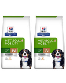 Hill's PRESCRIPTION DIET Metabolic + Mobility suché krmivo pre psov s kuracím mäsom pre redukciu hmotnosti 24 kg (2x12 kg)