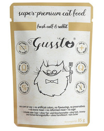 GUSSTO Cat Fresh Calf & Rabbit pre mačky jahňacie a králičie mäso 24x85 g