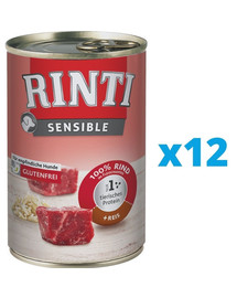 RINTI Sensible Hovädzie s ryžou 12 x 400 g