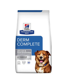 Hill's PRESCRIPTION DIET Derm Complete Environmental/Food Sensitivities suché krmivo pre psov s ryžou a vajíčkom 4 kg