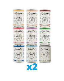 GUSSTO Zmes príchutí pre mačky 18x400 g