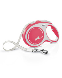 FLEXI New Comfort Vodítko L 8 m pásik červené