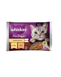 WHISKAS kapsičky s dušeným krůtím a kuřecím masem 4x85g - krmivo pro dospělé kočky, 4,85g