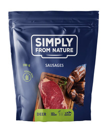 SIMPLY FROM NATURE Klobásky pre psov s jelením mäsom 200 g