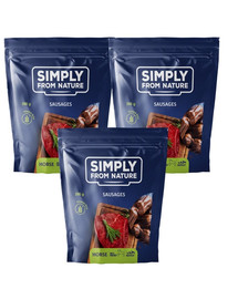 SIMPLY FROM NATURE Klobásky pre psov s konským mäsom 3 x 200 g