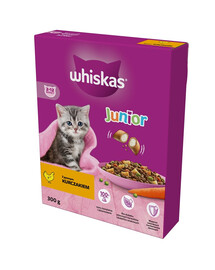 WHISKAS Junior 300 g kompletné krmivo s lahodným kuracím mäsom pre mačiatka