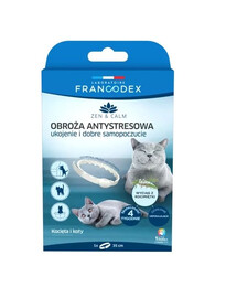 FRANCODEX Antistresový obojok s mätou kocúrnickou pre mačky a mačiatka 35 cm