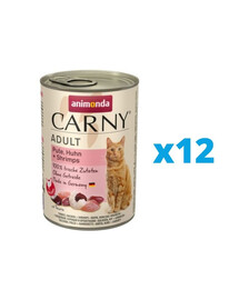 ANIMONDA Carny Adult morčacie, kuracie, krevety 12 x 400 g