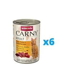 ANIMONDA Carny hovädzie, kuracie a kačacie srdcia 6 x 400 g