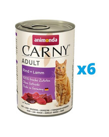 ANIMONDA Carny Adult hovädzie, jahňacie 6 x 400 g