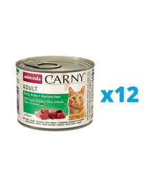 ANIMONDA Carny Adult hovädzie, morčacie, králik 12 x 200 g