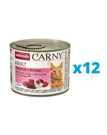 ANIMONDA Carny Adult hovädzie, morčacie s krevetami 12 x 200 g