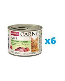 ANIMONDA Carny Adult kuracie, morčacie s králikom 6 x 200 g