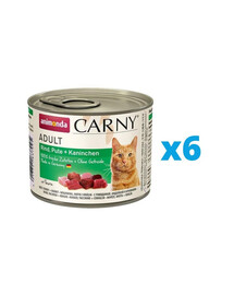 ANIMONDA Carny Adult hovädzie/hydina/králik  6 x 200 g