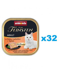 ANIMONDA Vom Feinsten Pate Kuracie, Losos so špenátom 32 x 100g